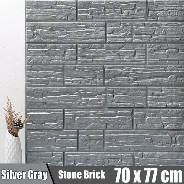 3D Tile Brick Stone Wall Sticker Self Adhesive Waterproof Foam Panels Home Decor